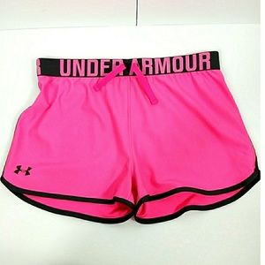 Under Arr Armour Pink Play Up Running Shorts YXL